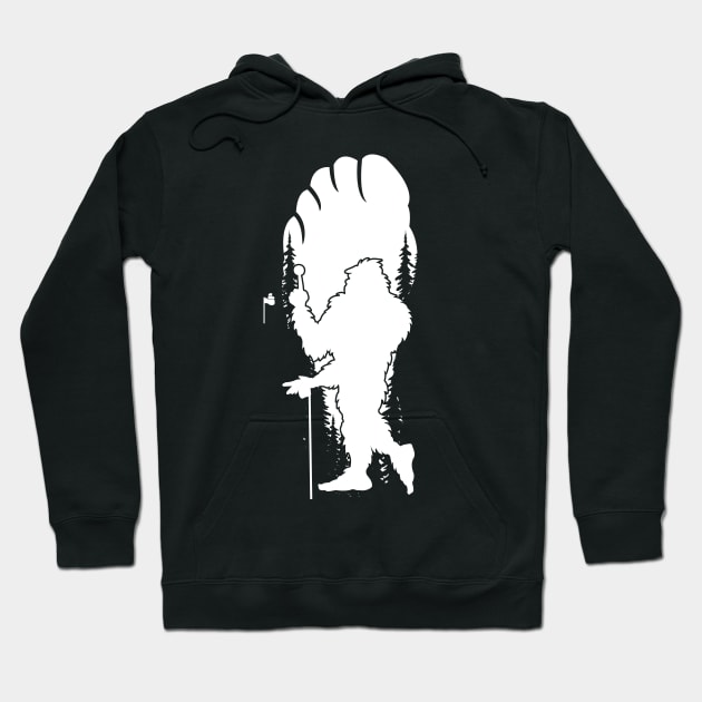 Sasquatch Golf Footprint Bigfoot Golf Player Hoodie by Tesszero